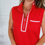Georgie Red Ric Rac Mini Dress Jodifl 