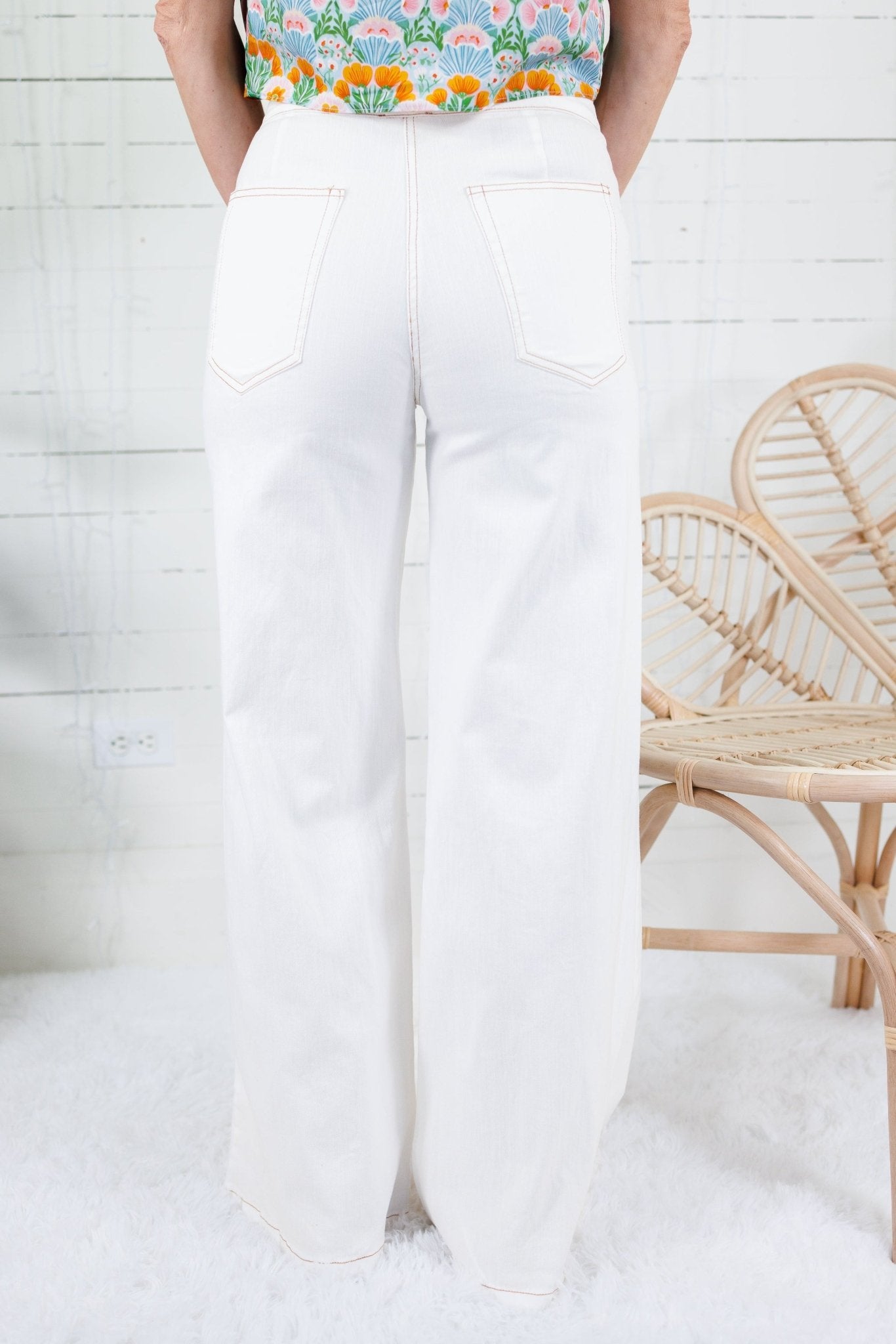 Gerhardt Cream Contrast Stitch Jeans FATE