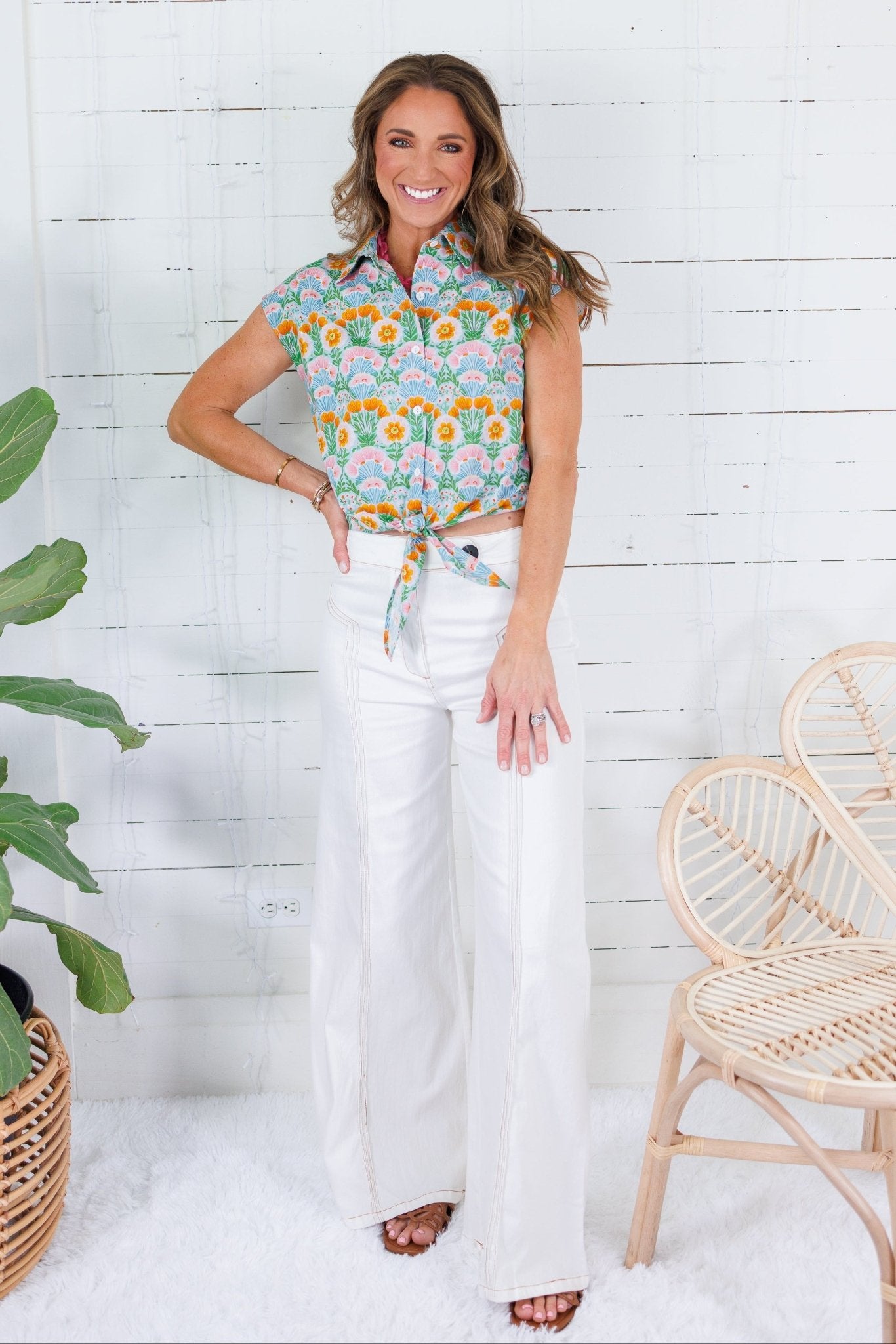 Gerhardt Cream Contrast Stitch Jeans FATE