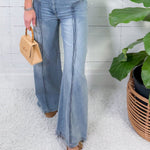Gerhart Front Seam Light Wash Denim Jeans FATE