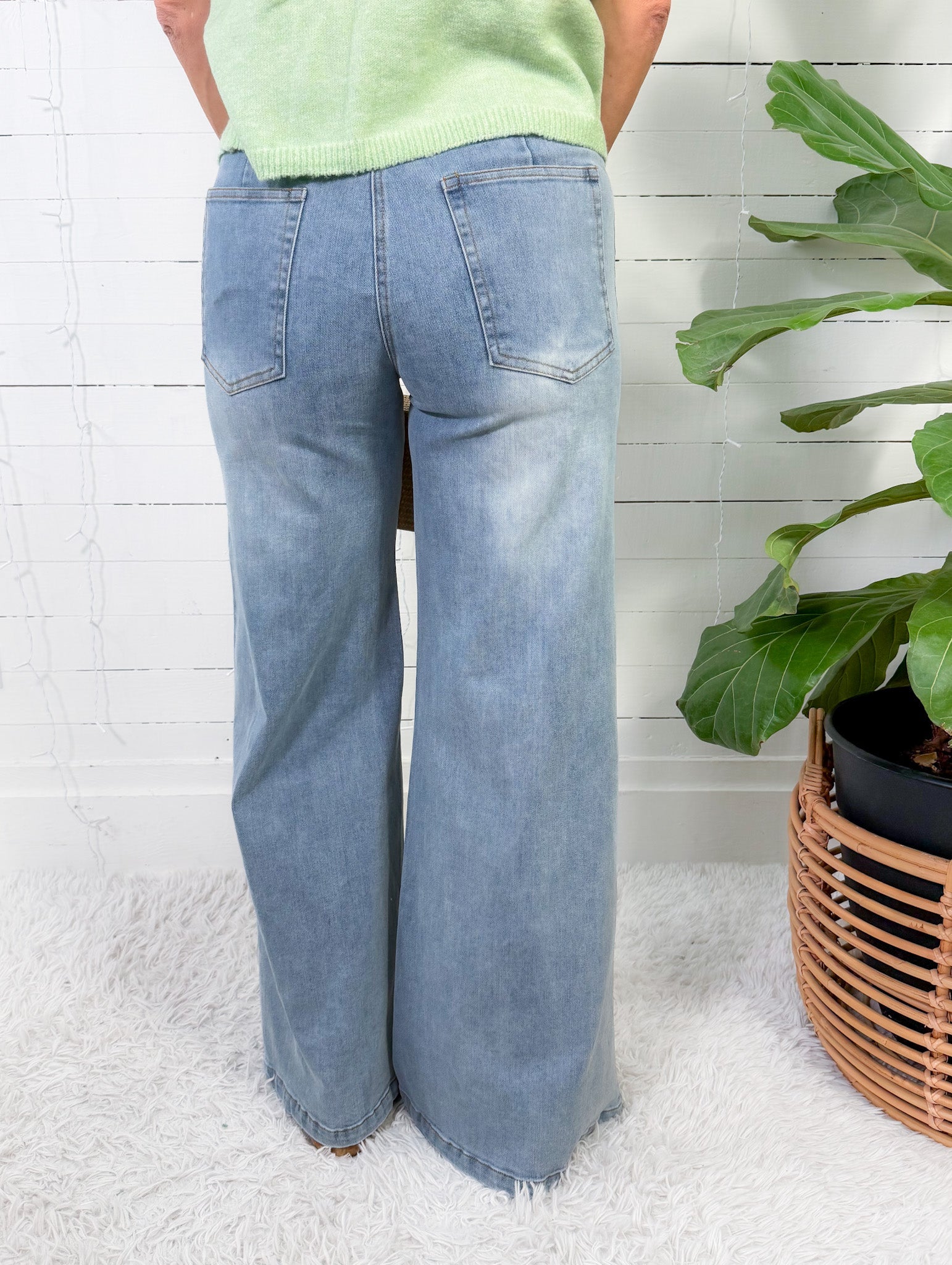 Gerhart Front Seam Light Wash Denim Jeans FATE