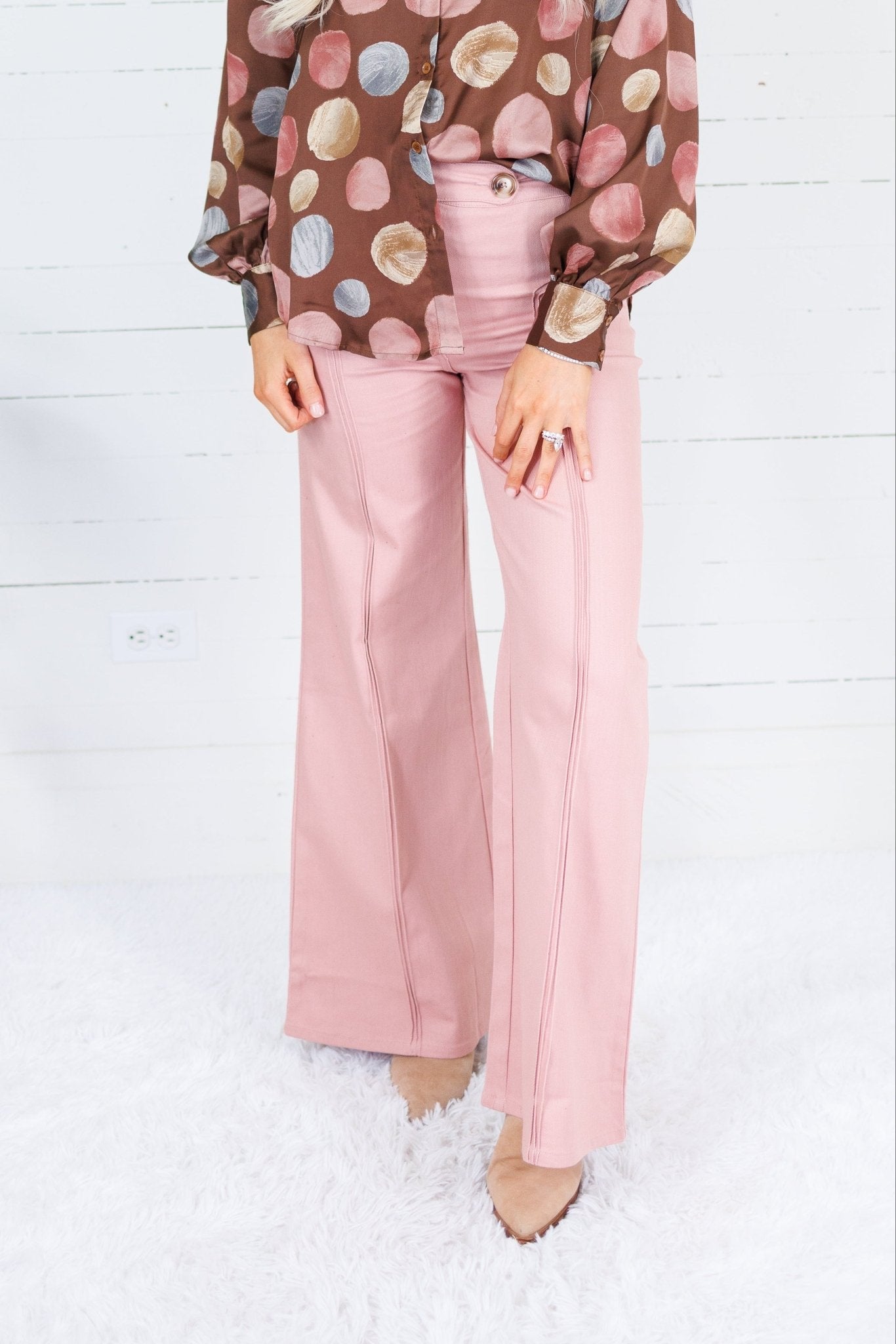 Gerhart Front Seam Musted Blush Wash Denim Jeans Fate