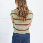 Gibson Light Olive Stripe Sweater Blu Pepper
