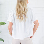Giselle White Stand Collar Top GLAM 