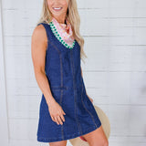 Glade Dark Wash Denim Mini Dress Klesis