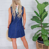 Glade Dark Wash Denim Mini Dress Klesis