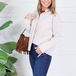 Glasner Latte + White Striped Top Fate