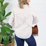 Glasner Latte + White Striped Top Fate