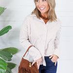 Glasner Latte + White Striped Top Fate