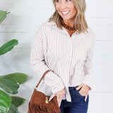 Glasner Latte + White Striped Top Fate