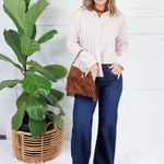 Glasner Latte + White Striped Top Fate