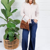 Glasner Latte + White Striped Top Fate