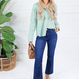 Glasner Pistachio + White Striped Top Fate