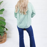 Glasner Pistachio + White Striped Top Fate