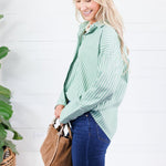 Glasner Pistachio + White Striped Top Fate