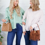 Glasner Pistachio + White Striped Top Fate