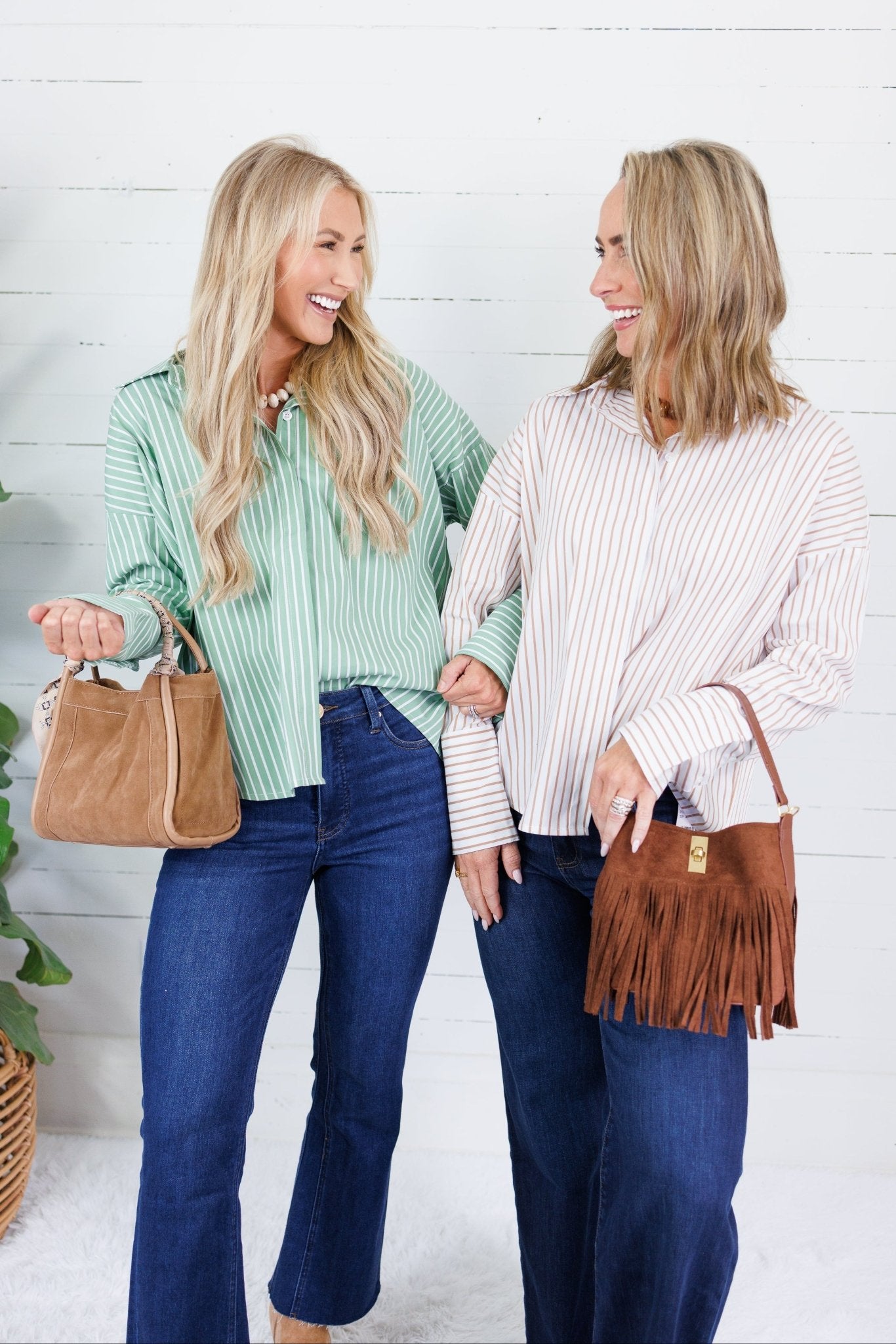 Glasner Pistachio + White Striped Top Fate