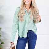 Glasner Pistachio + White Striped Top Fate