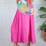 Gloria Magenta Satin Flare Slip Skirt