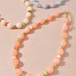 Glossy Resin Barrel Beaded Necklace - A3 Accessories - Jewelry - Clover + Bee