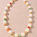 Glossy Resin Barrel Beaded Necklace - A3 Accessories - Jewelry - Clover + Bee