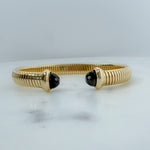 Gold Cable + Black Crystal Cuff Bracelet - A3 Accessories - Jewelry - Clover + Bee