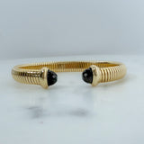 Gold Cable + Black Crystal Cuff Bracelet - A3 Accessories - Jewelry - Clover + Bee