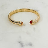 Gold Cable + Nude Crystal Cuff Bracelet - A3 Accessories - Jewelry - Clover + Bee