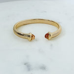 Gold Cable + Nude Crystal Cuff Bracelet - A3 Accessories - Jewelry - Clover + Bee