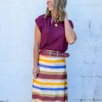 Gold Chain Lace-Up Wide Burgundy Stretch Belt