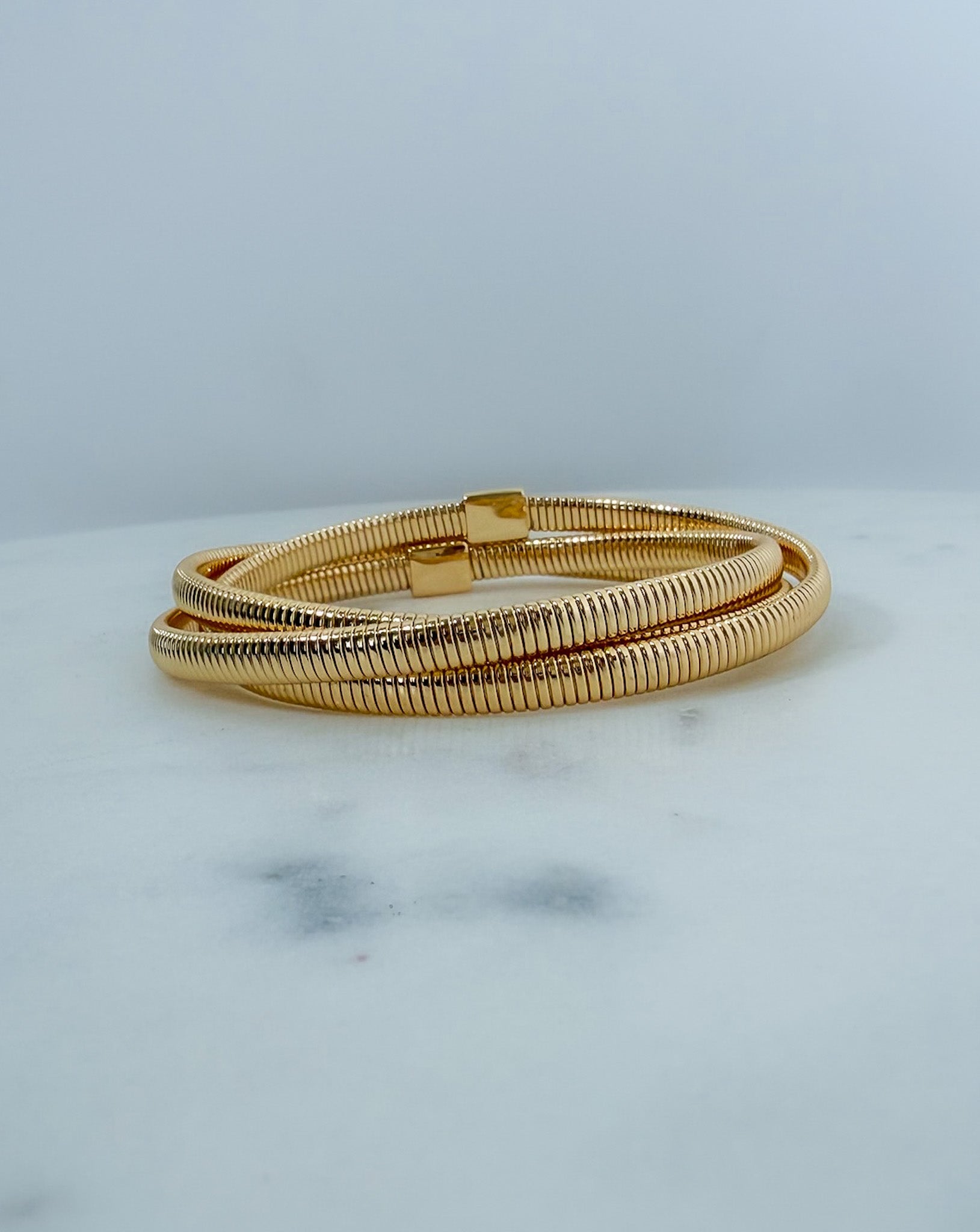 Gold Coil Intertwined Bracelet Set - A3 Accessories - Jewelry - Clover + Bee