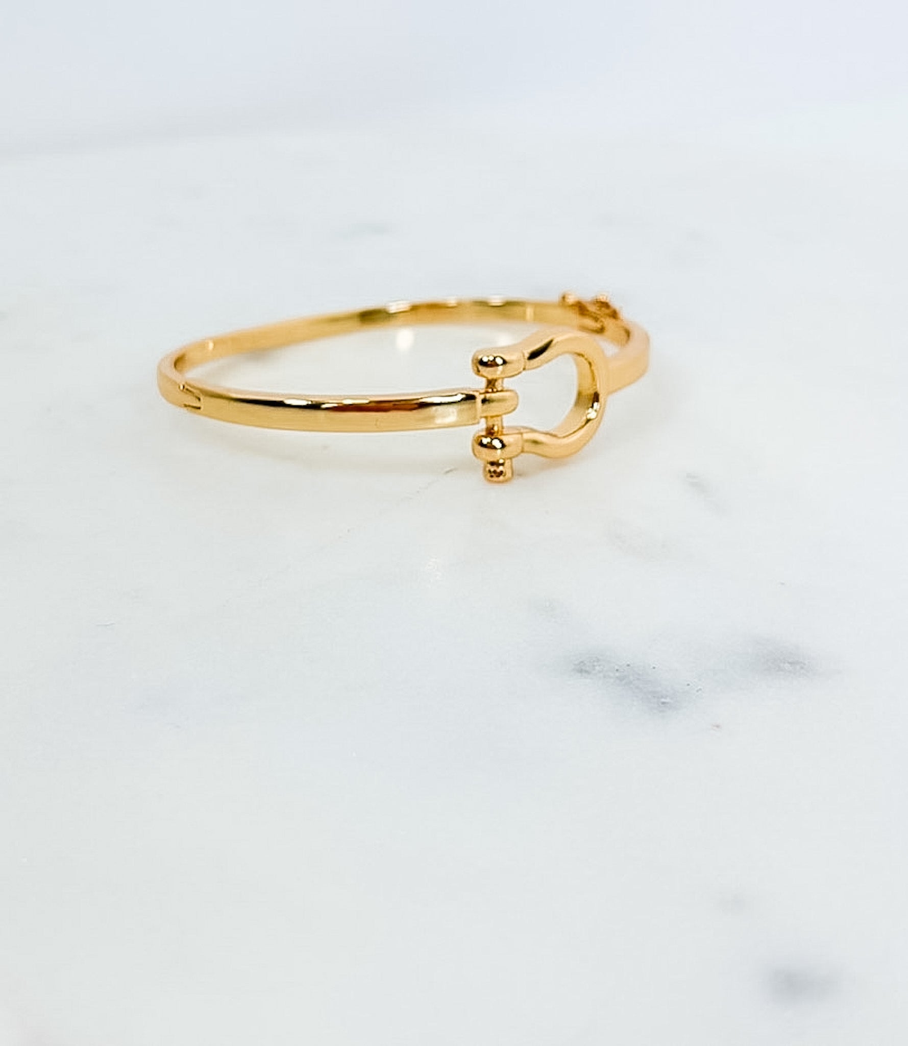 Gold Horsebit Bangle Bracelet - A3 Accessories - Jewelry - Clover + Bee