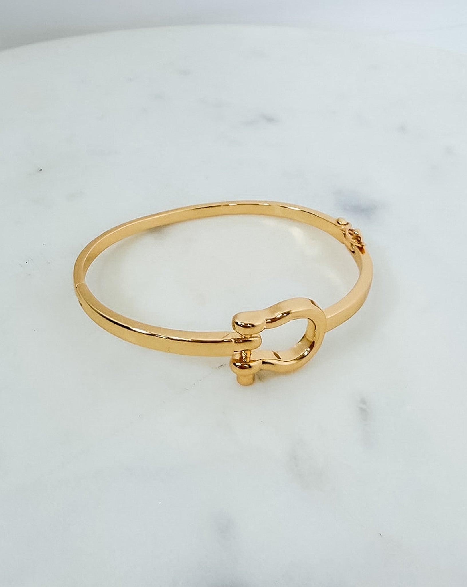Gold Horsebit Bangle Bracelet - A3 Accessories - Jewelry - Clover + Bee