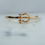 Gold Horsebit Bangle Bracelet - A3 Accessories - Jewelry - Clover + Bee