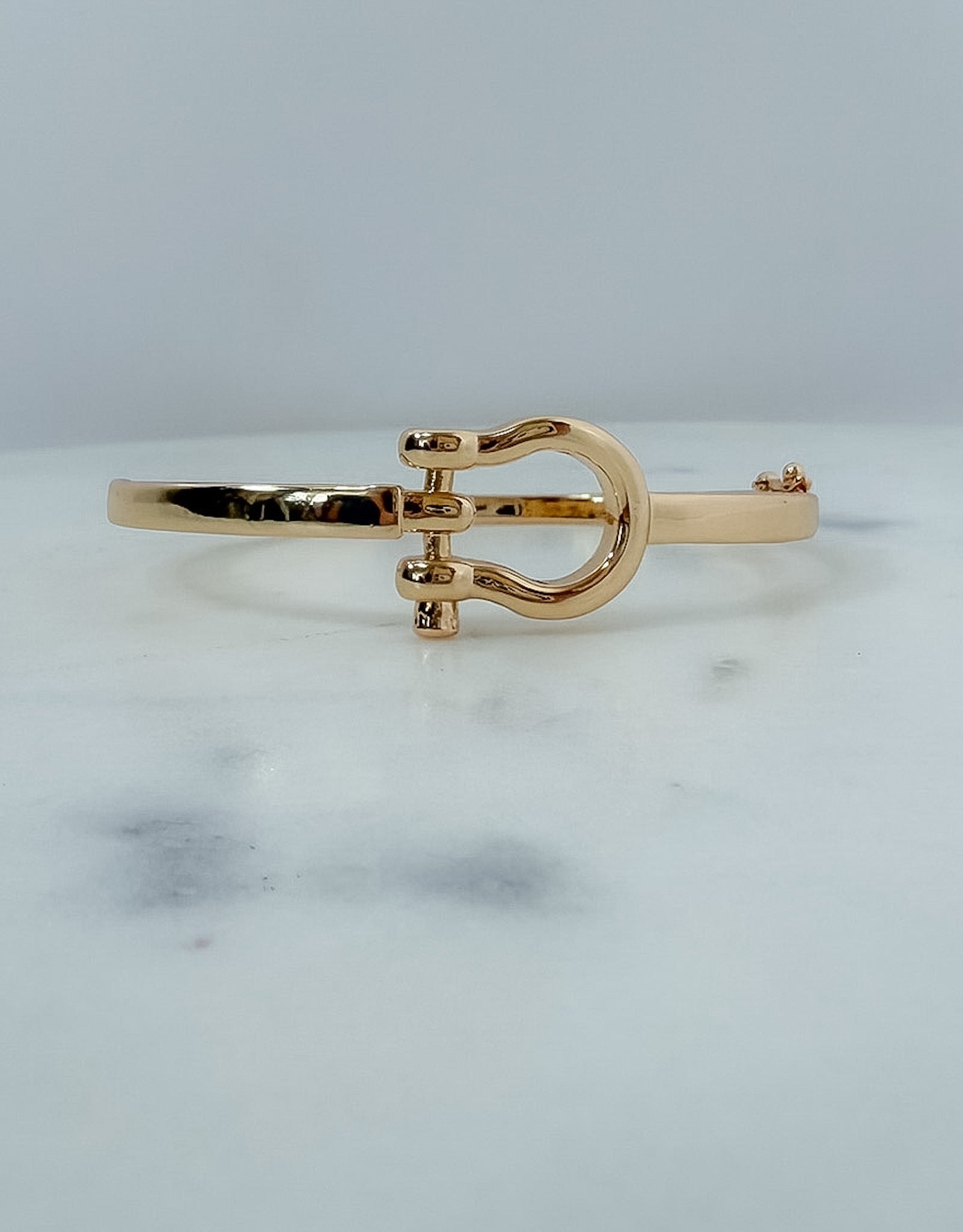 Gold Horsebit Bangle Bracelet - A3 Accessories - Jewelry - Clover + Bee