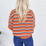 Gordon Gameday Stripe Sweater Glam