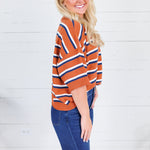 Gordon Gameday Stripe Sweater Glam