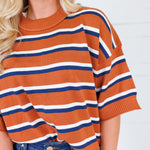Gordon Gameday Stripe Sweater Glam
