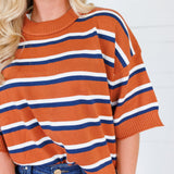 Gordon Gameday Stripe Sweater Glam