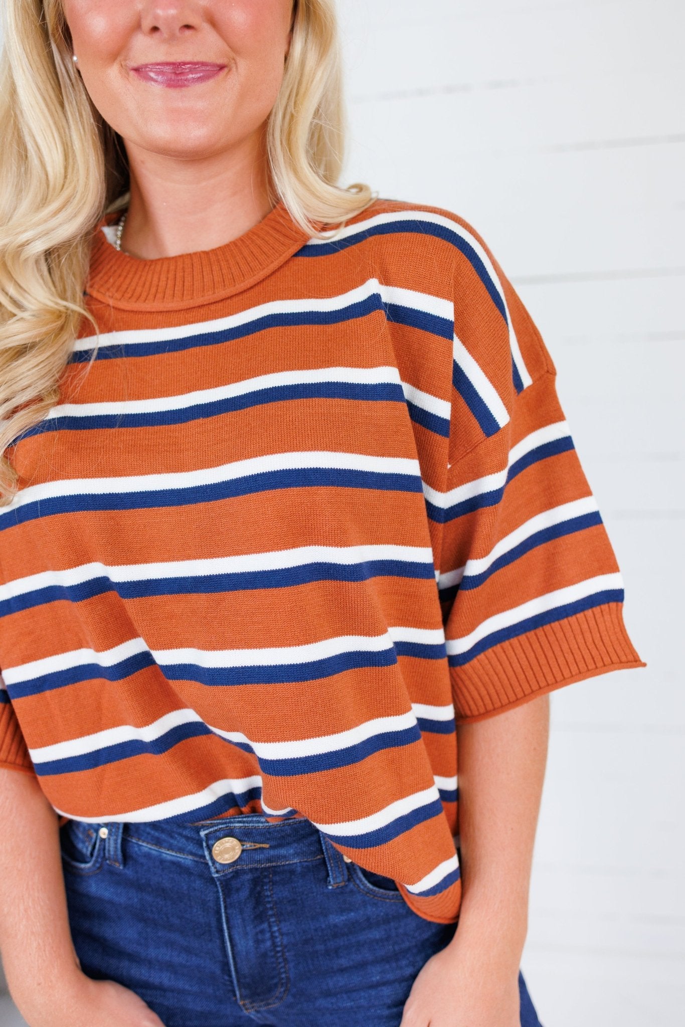 Gordon Gameday Stripe Sweater Glam