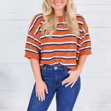 Gordon Gameday Stripe Sweater Glam