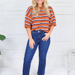 Gordon Gameday Stripe Sweater Glam
