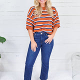Gordon Gameday Stripe Sweater Glam