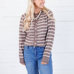 Graham Chocolate Striped Cardigan Staccato
