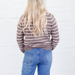 Graham Chocolate Striped Cardigan Staccato
