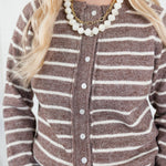 Graham Chocolate Striped Cardigan Staccato