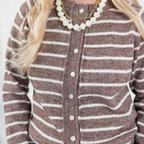 Graham Chocolate Striped Cardigan Staccato