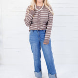 Graham Chocolate Striped Cardigan Staccato
