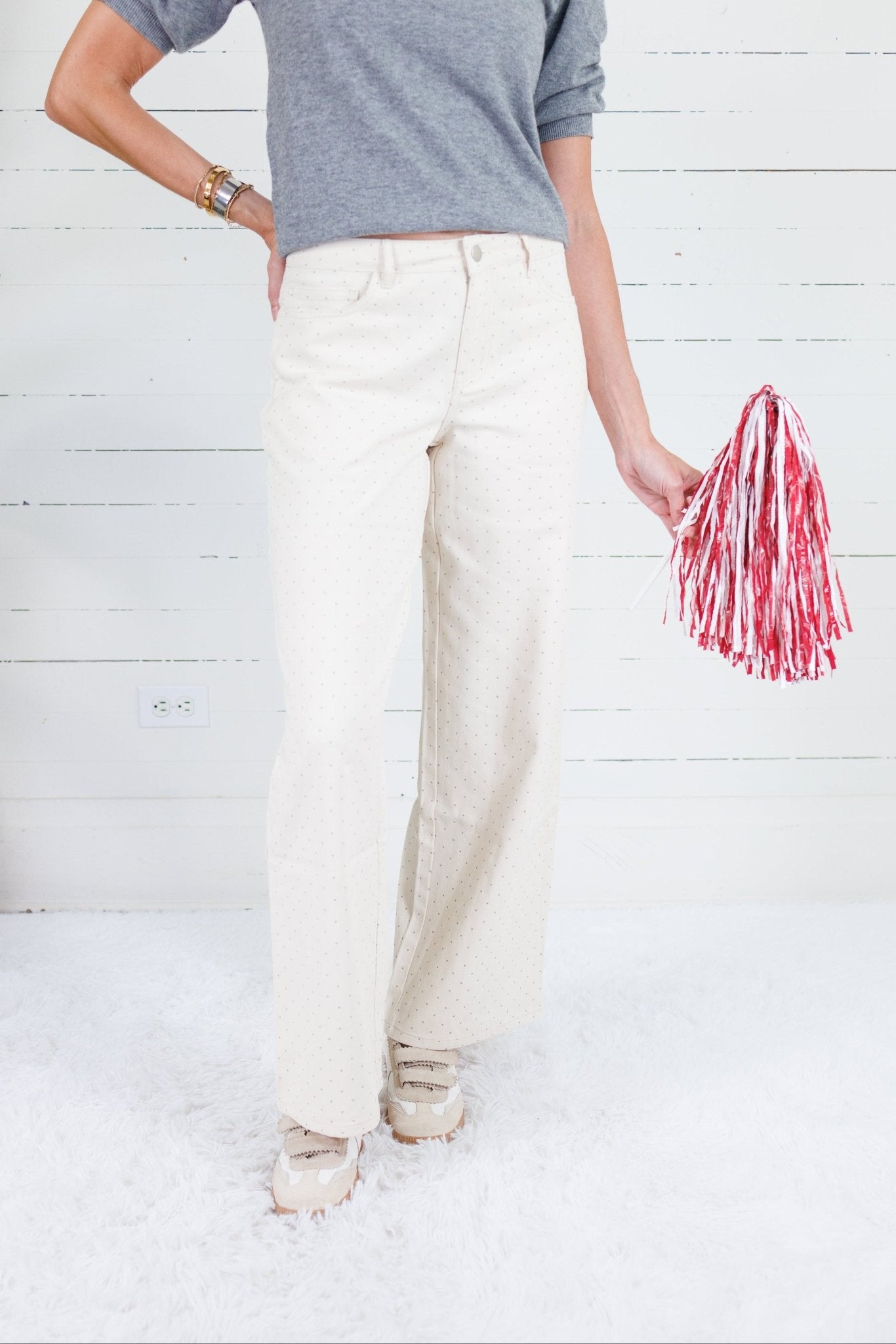 Graham Cream + Grey Dot Pants Le Lis