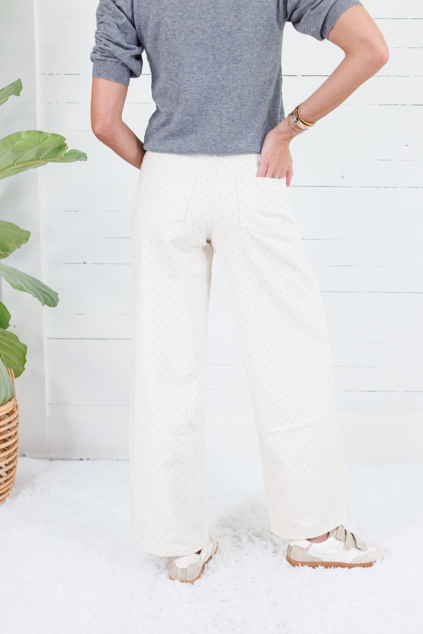Graham Cream + Grey Dot Pants Le Lis